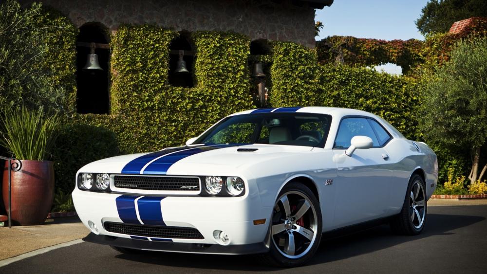 Dodge Challenger SRT8 Blue Stripes wallpaper