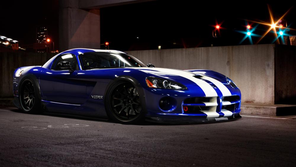 Dodge Viper SRT: Nighttime Elegance in 4K wallpaper