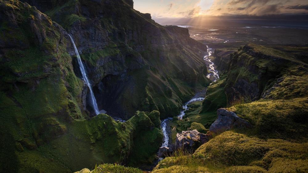 Majestic Beauty of Múlagljúfur Canyon Iceland wallpaper