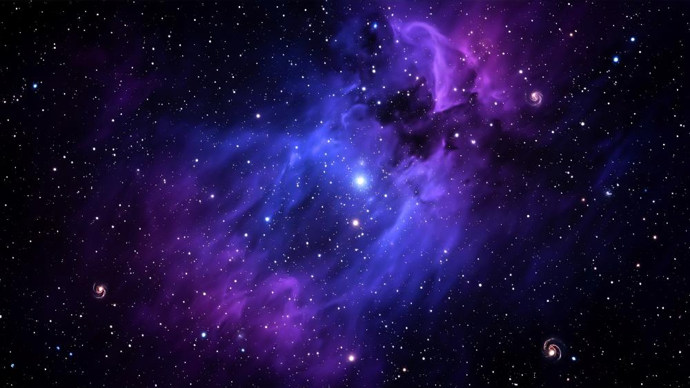 Purple Nebula Splendor in Deep Space wallpaper