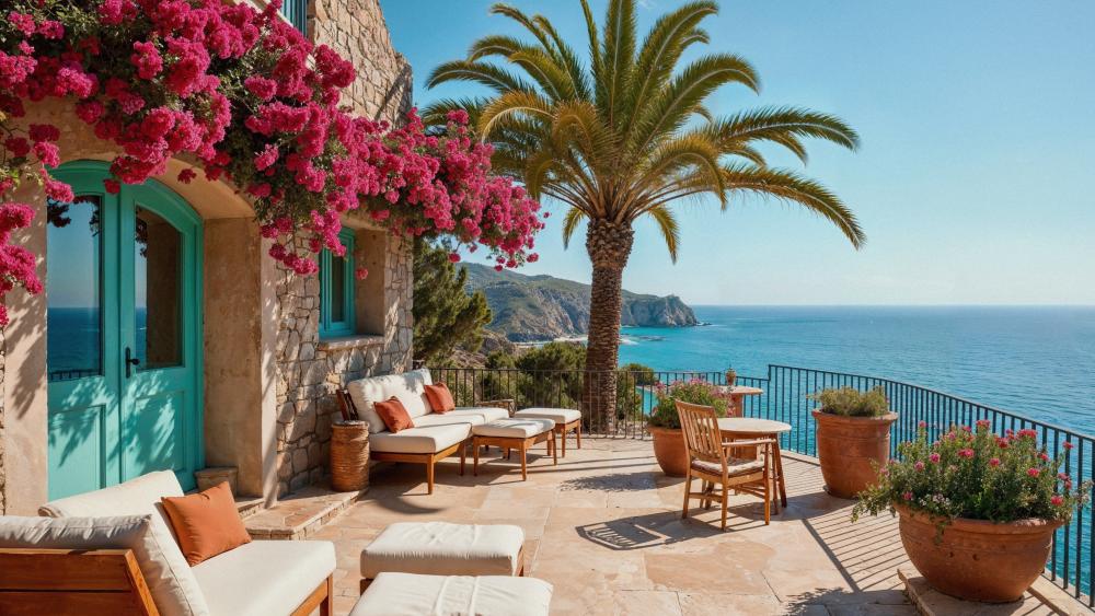 Mediterranean Coastal Paradise Retreat in 4K wallpaper