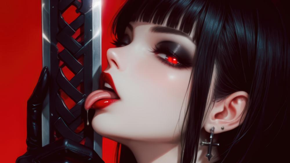 Mystical Charm Anime Art with Edgy Style and Bold Colors wallpaper