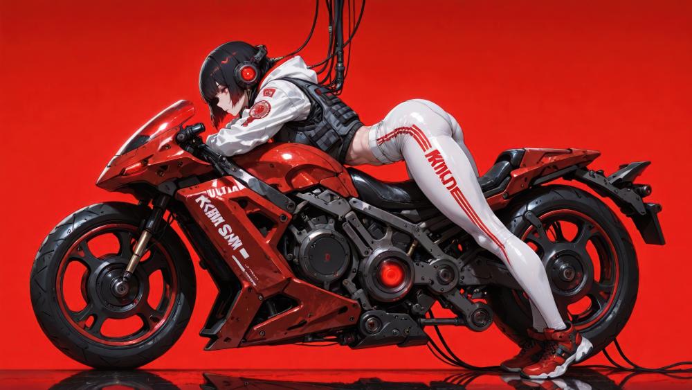 Futuristic Ride in Anime Style wallpaper