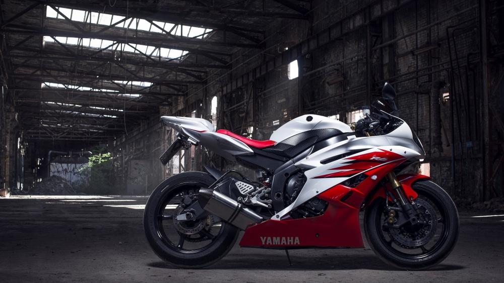 Yamaha YZF-R6 in Abandoned Warehouse Setting wallpaper