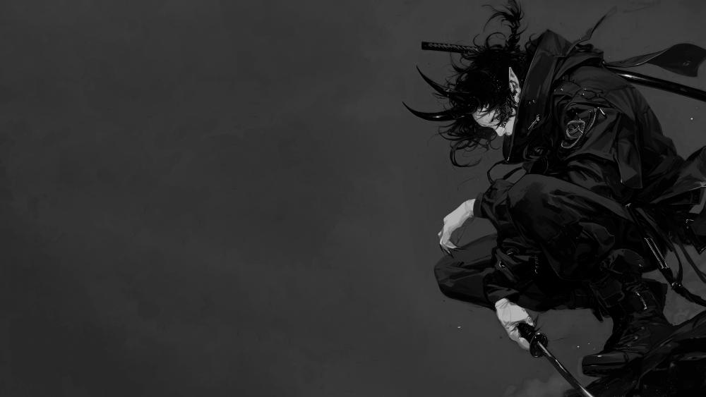 Black samurai wallpaper