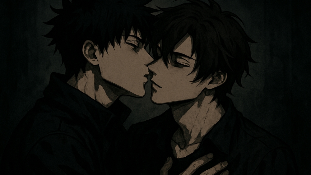 Romantic Anime Moment Embracing Love and Connection wallpaper