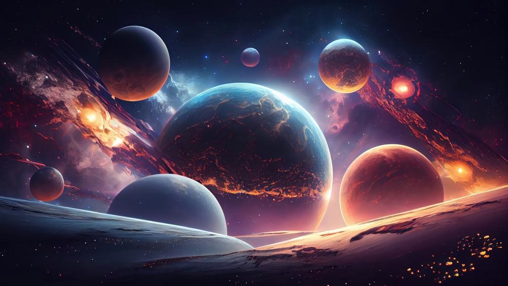 Galactic Harmony An AI-Crafted Cosmic Scene wallpaper