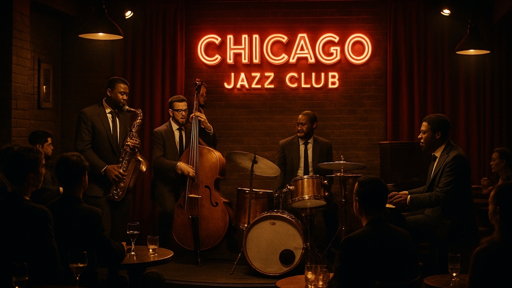 Chicago Jazz Club Vibrancy wallpaper