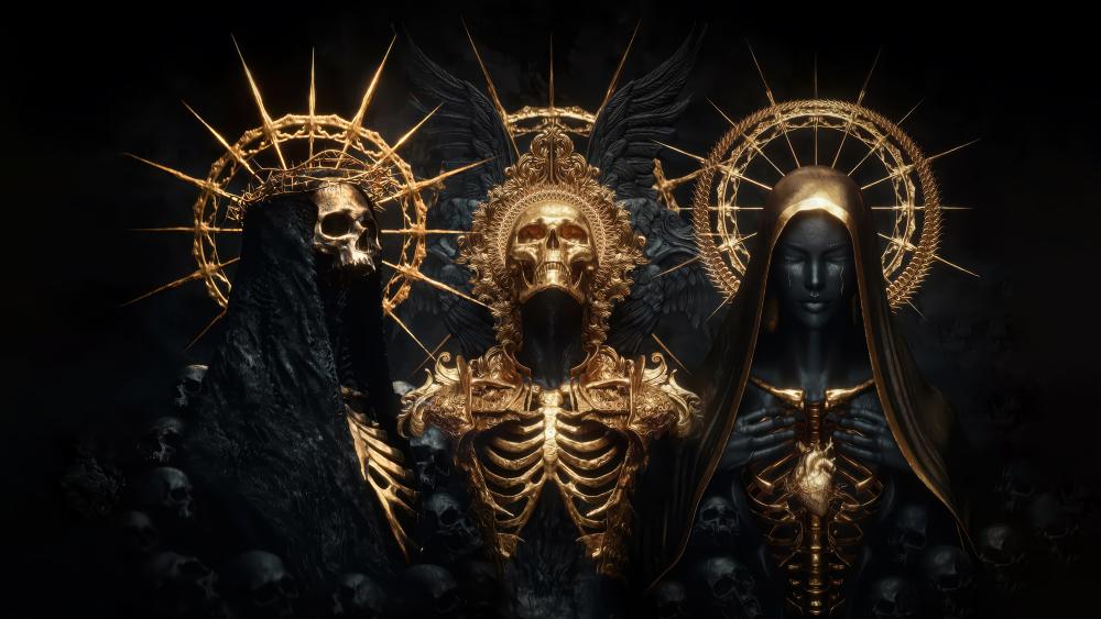 Gilded Guardians of the Underworld wallpaper