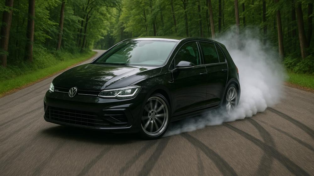 Volkswagen Golf R in Motion and Smoke wallpaper