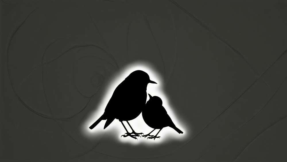 Mother Child Birds wallpaper