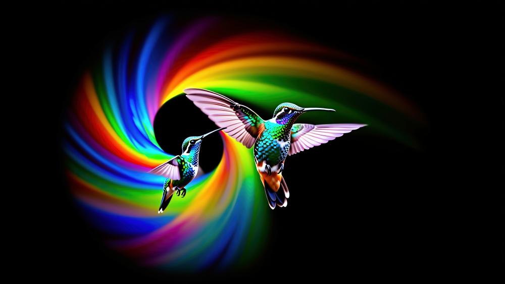 Rainbow Birds wallpaper