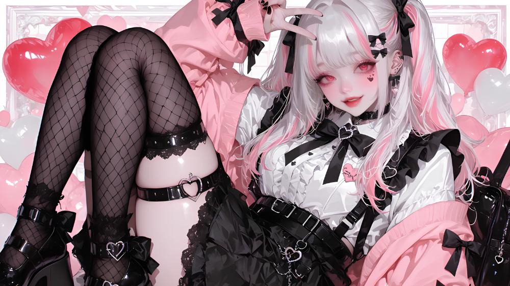 Pink-Haired Enchantment Anime Art wallpaper