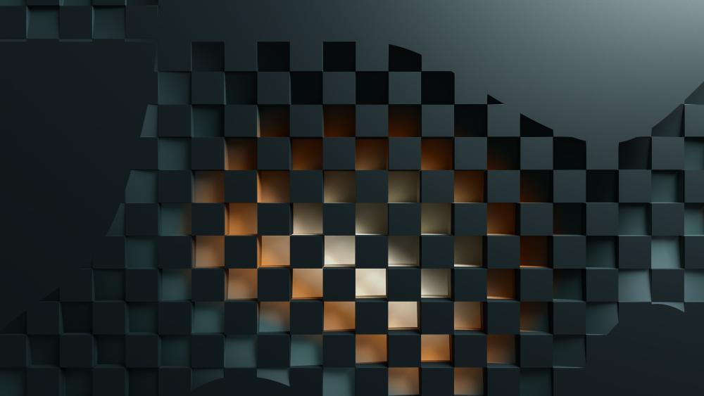 Dark 3D Lattice Illumination wallpaper