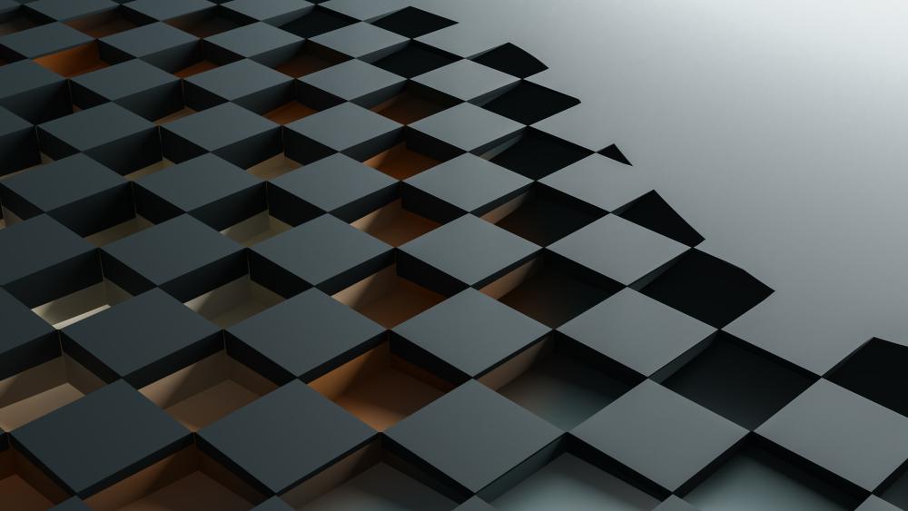 Intricate 3D Geometric Elegance in Minimalist Form wallpaper