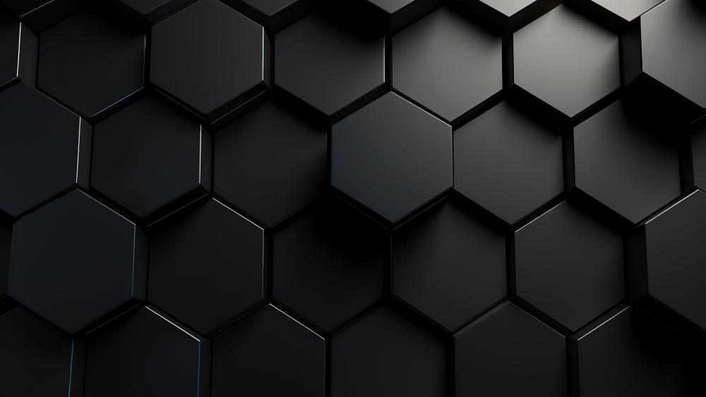 Hexagonal Harmony in Monochrome Dimensions wallpaper