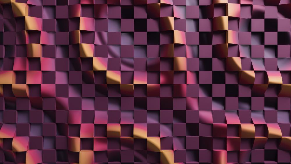 Vibrant Geometric Waves in 3D wallpaper