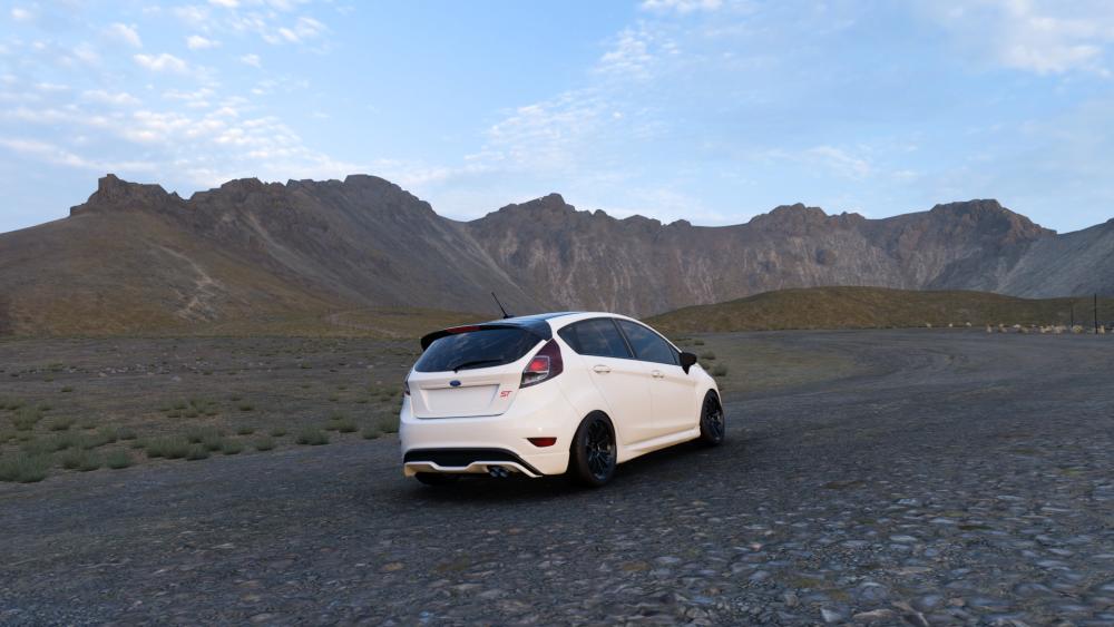 Ford Fiesta ST in Majestic Mountain Terrain wallpaper