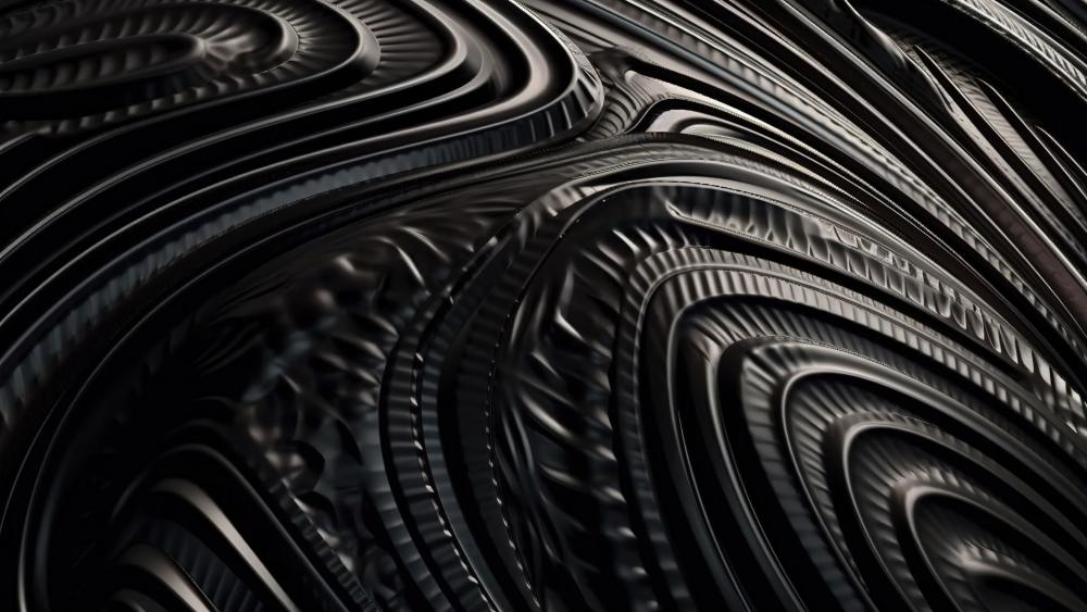 Monochrome Waves of Abstract Art wallpaper