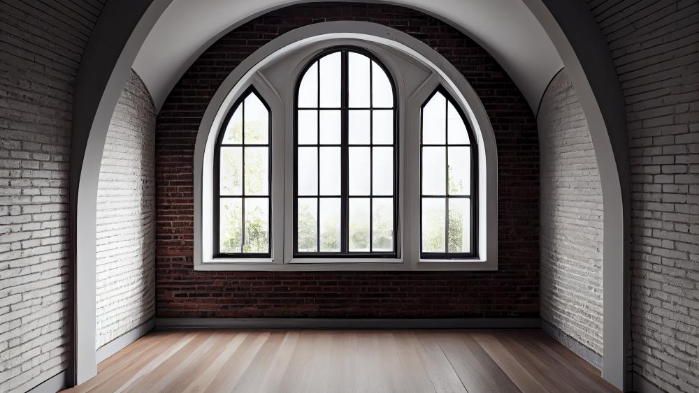 Arched Elegance Brightening Interior Spaces wallpaper