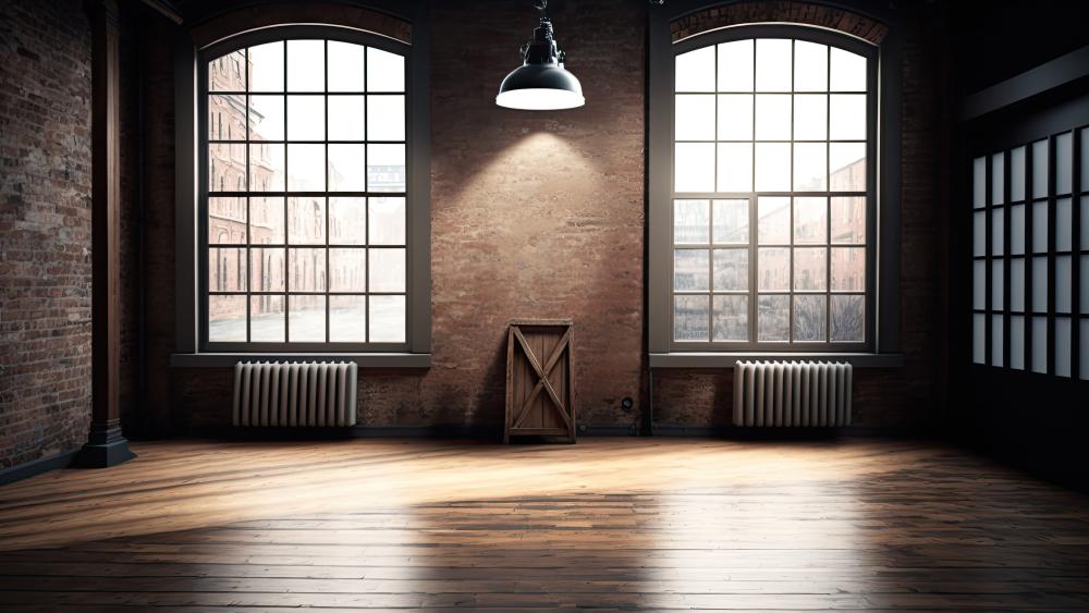Warm Light through Loft Windows wallpaper