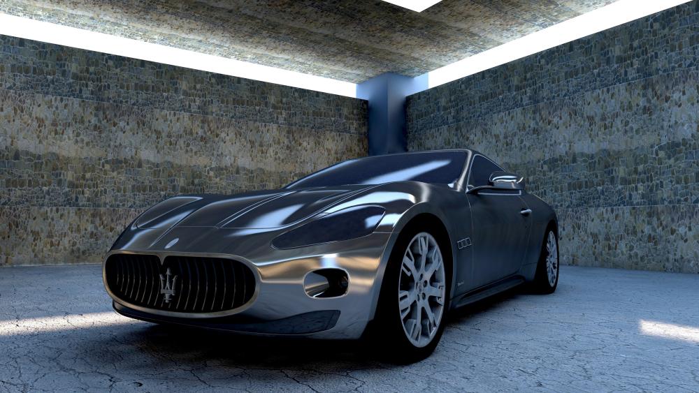 Maserati GranTurismo in Sleek Stone Setting wallpaper