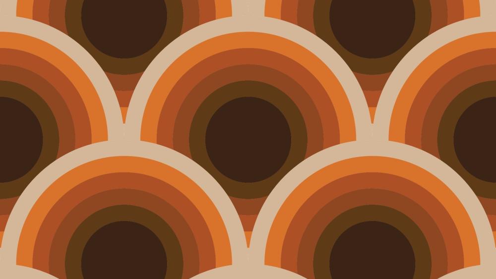 Retro Waves of the 70s Magic Wall Pattern wallpaper