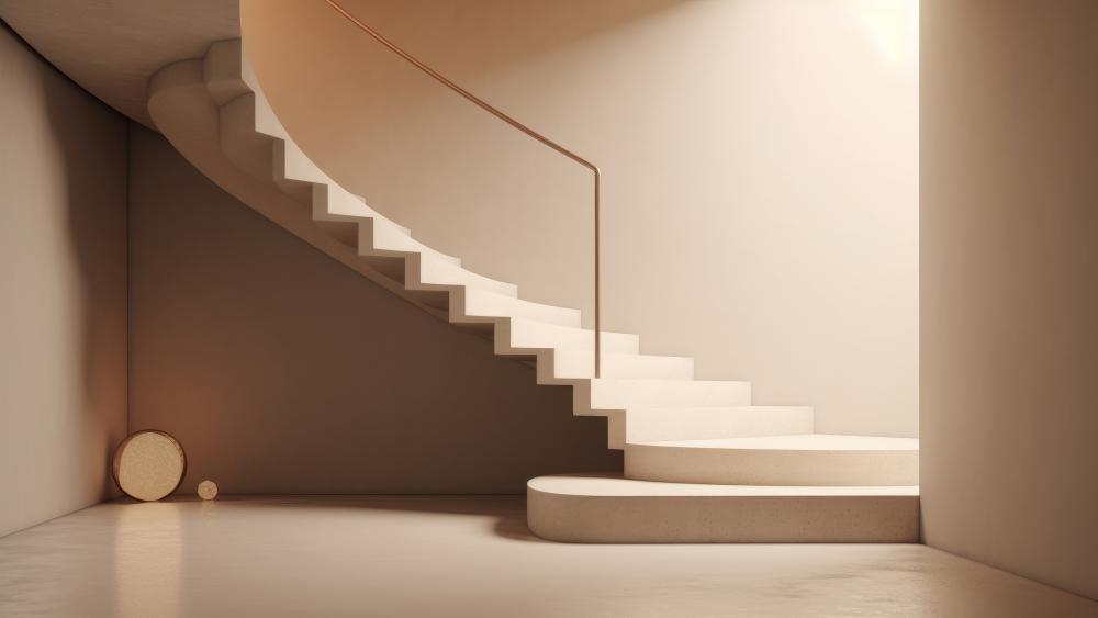 Stairway to Serene Simplicity wallpaper