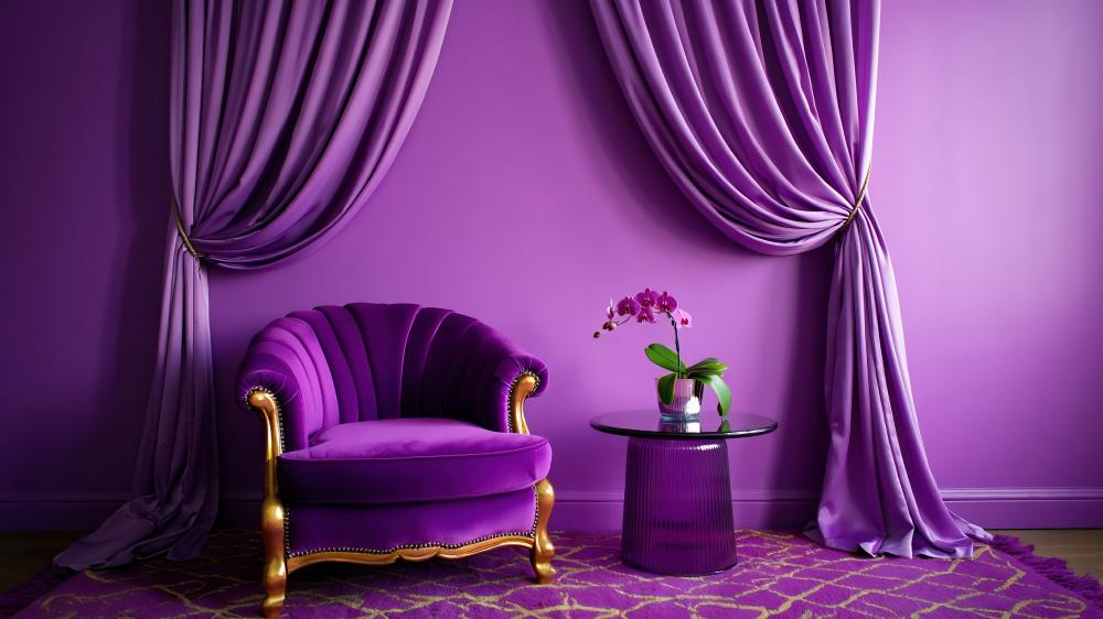 Purple Elegance in Interior Design wallpaper