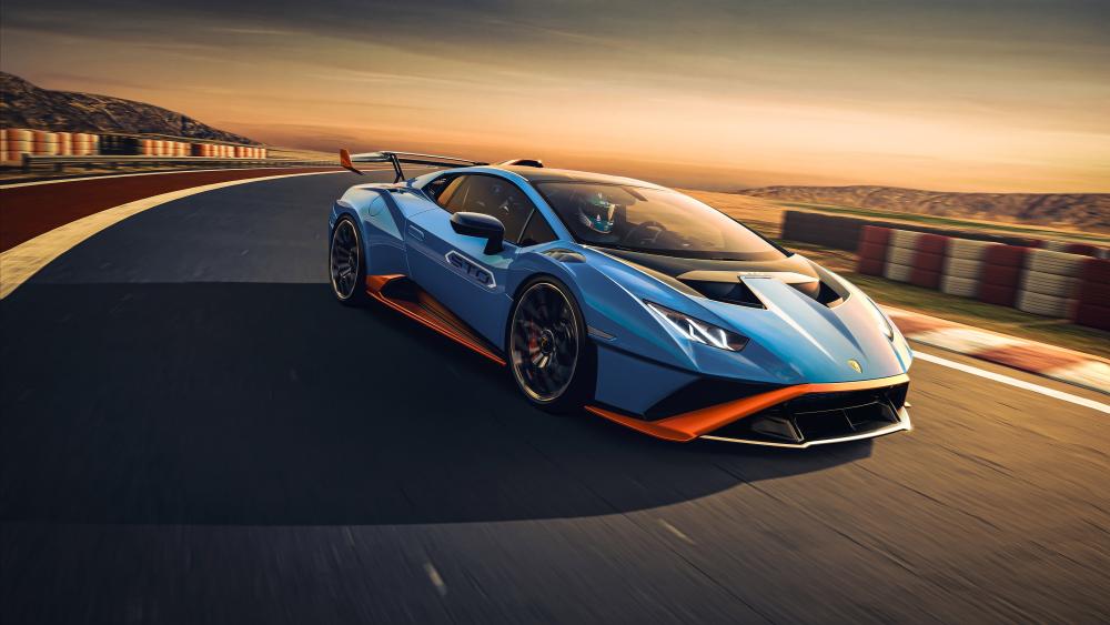 Lamborghini Huracan STO at Sunset Track wallpaper
