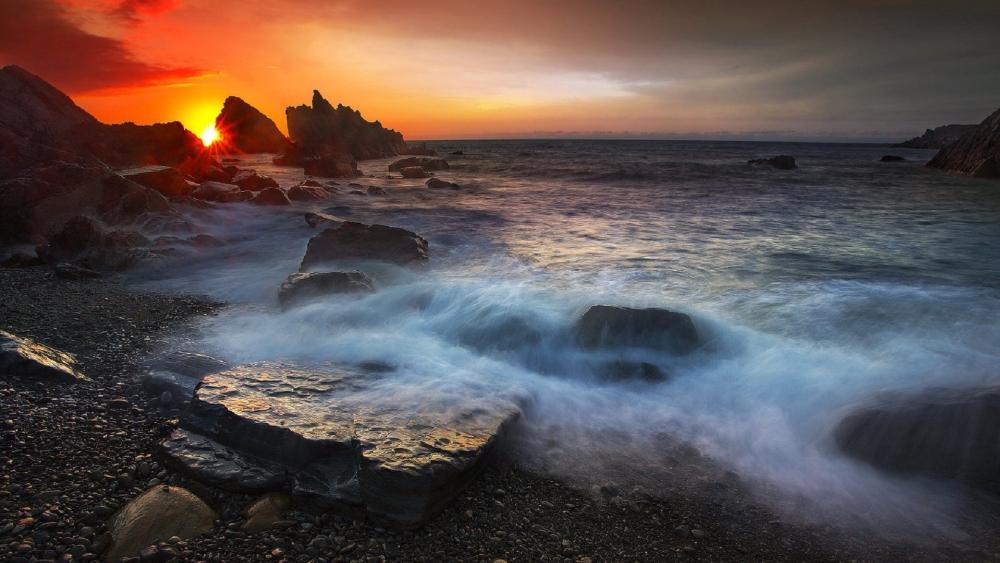 Sunset Serenity by the Sea wallpaper