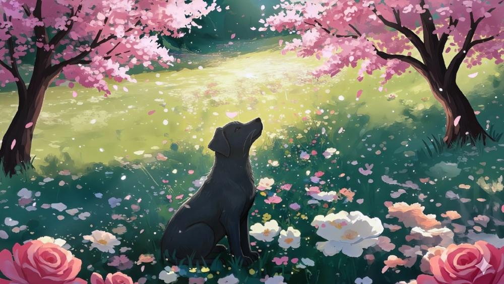 Dog in the wild wallpaper
