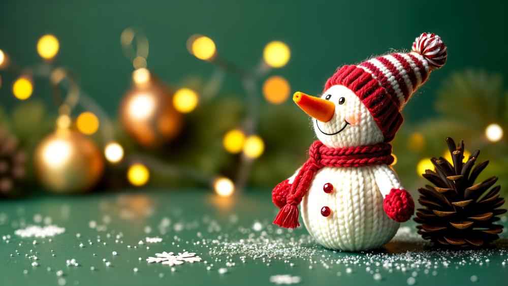 Joyful Snowman Celebration Wallpaper wallpaper