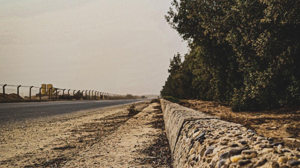 Desolate Roadside Serenity in Nature wallpaper