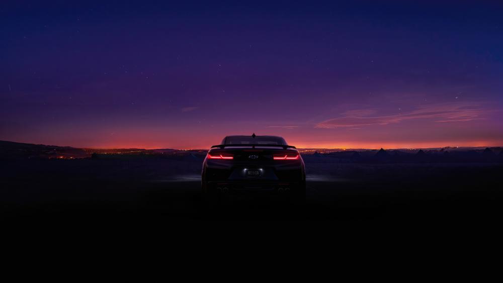 Midnight Journey in a Chevrolet Camaro wallpaper
