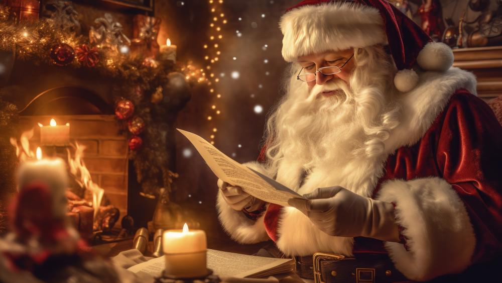 Cozy Christmas Celebration with Santa Claus wallpaper