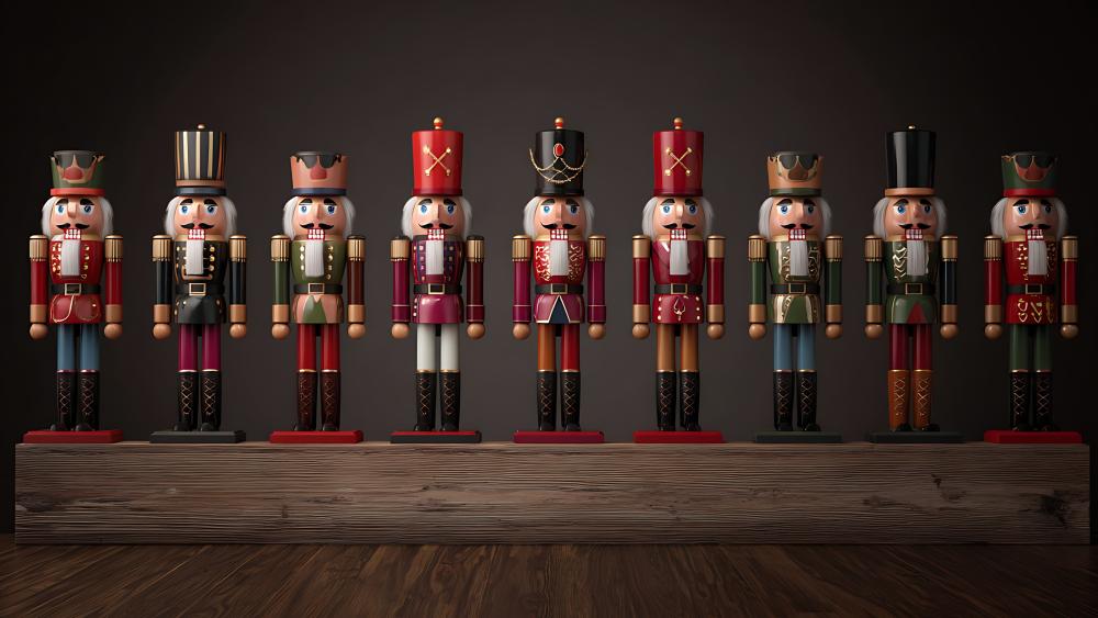 Festive Nutcracker Display for Holiday Cheer wallpaper