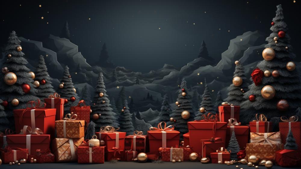 Festive Holiday Wonderland for Celebration wallpaper