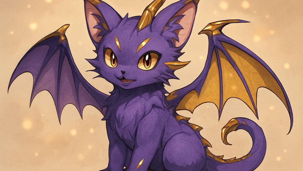 Cute Purple Dragon Kitty Wallpaper wallpaper