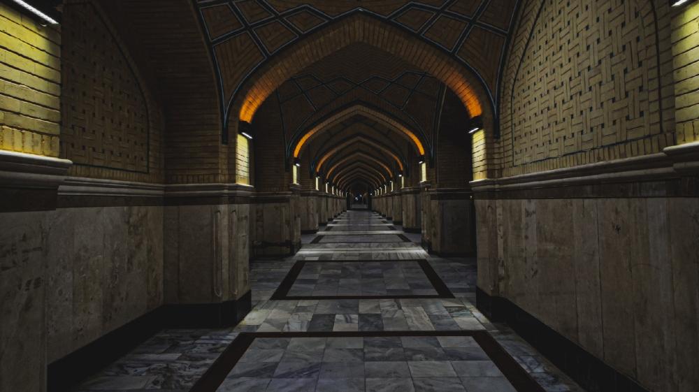 Mystical Passageway in Architectural Serenity wallpaper