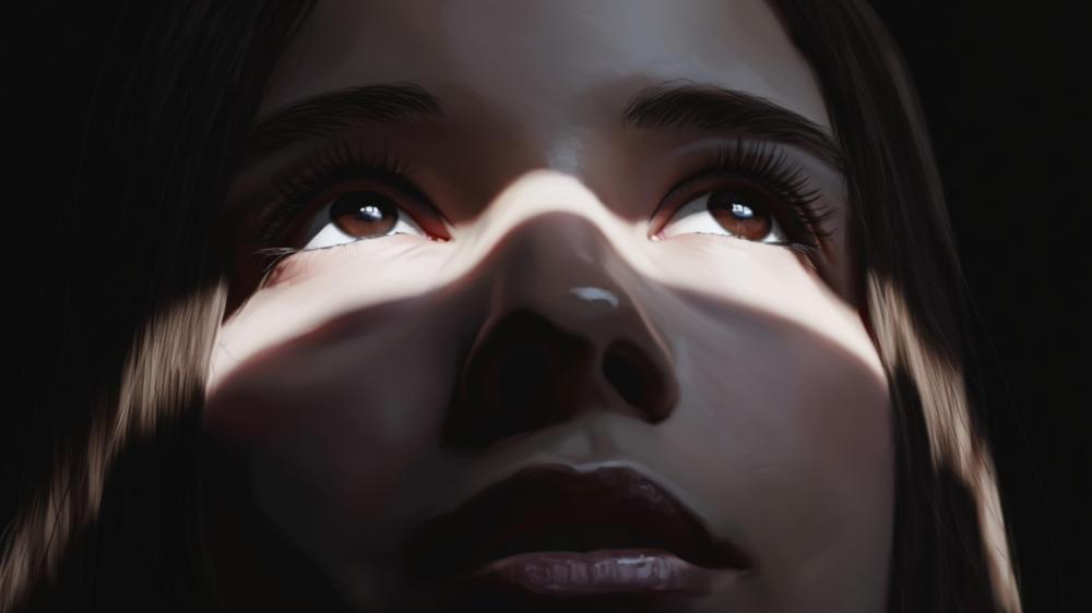 Enigmatic Gaze of Love wallpaper