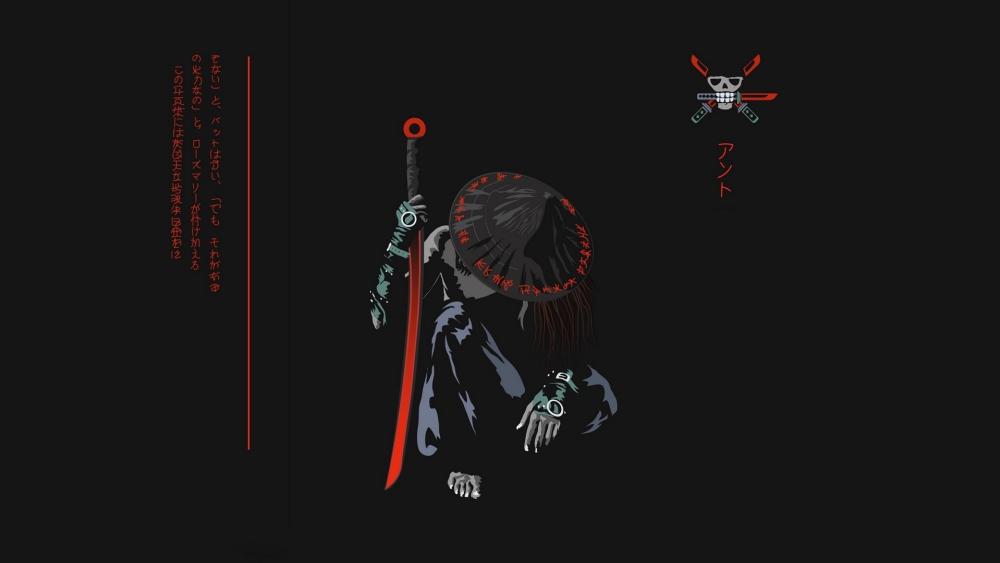 Mystic Shadow Ronin with Katana wallpaper