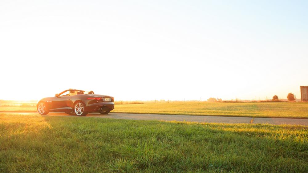 Sunset Drive in a Stylish Convertible wallpaper