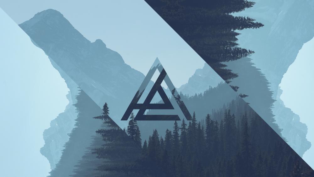 Valknut Enigma in a Forested Canvas wallpaper