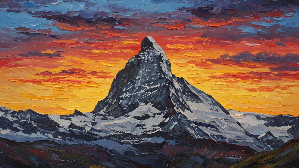 Matterhorn Majesty in Vibrant Hues wallpaper