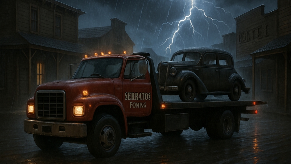 Stormy Night in a Forgotten Town wallpaper
