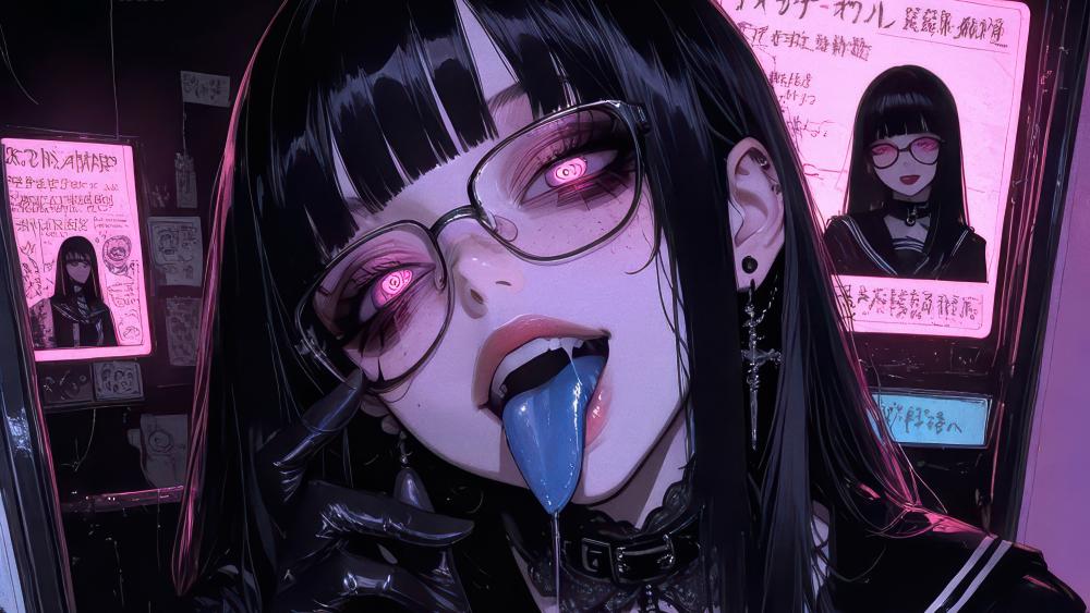 Dark Elegance in Anime Style wallpaper
