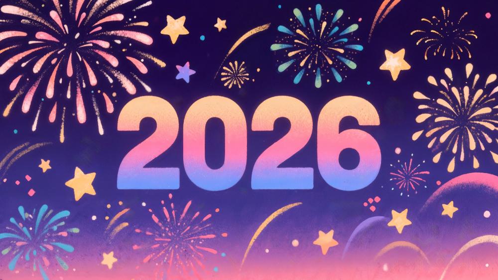 Colorful Fireworks Welcoming 2026 wallpaper
