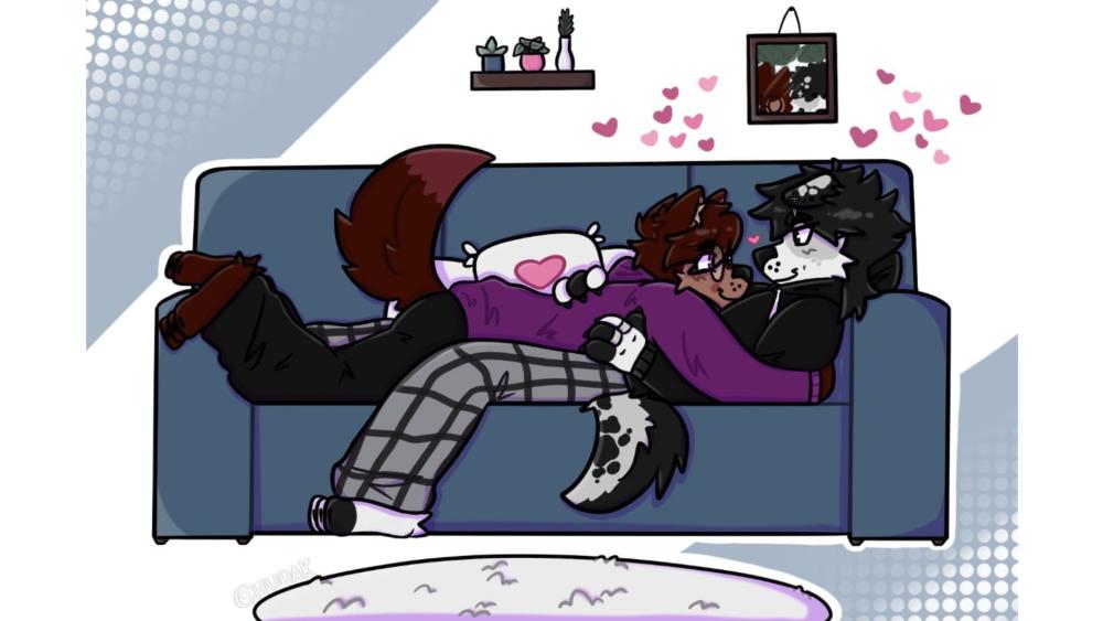 Cozy Companionship in Furry Art wallpaper
