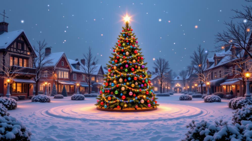 Winter Wonderland Christmas Scene wallpaper